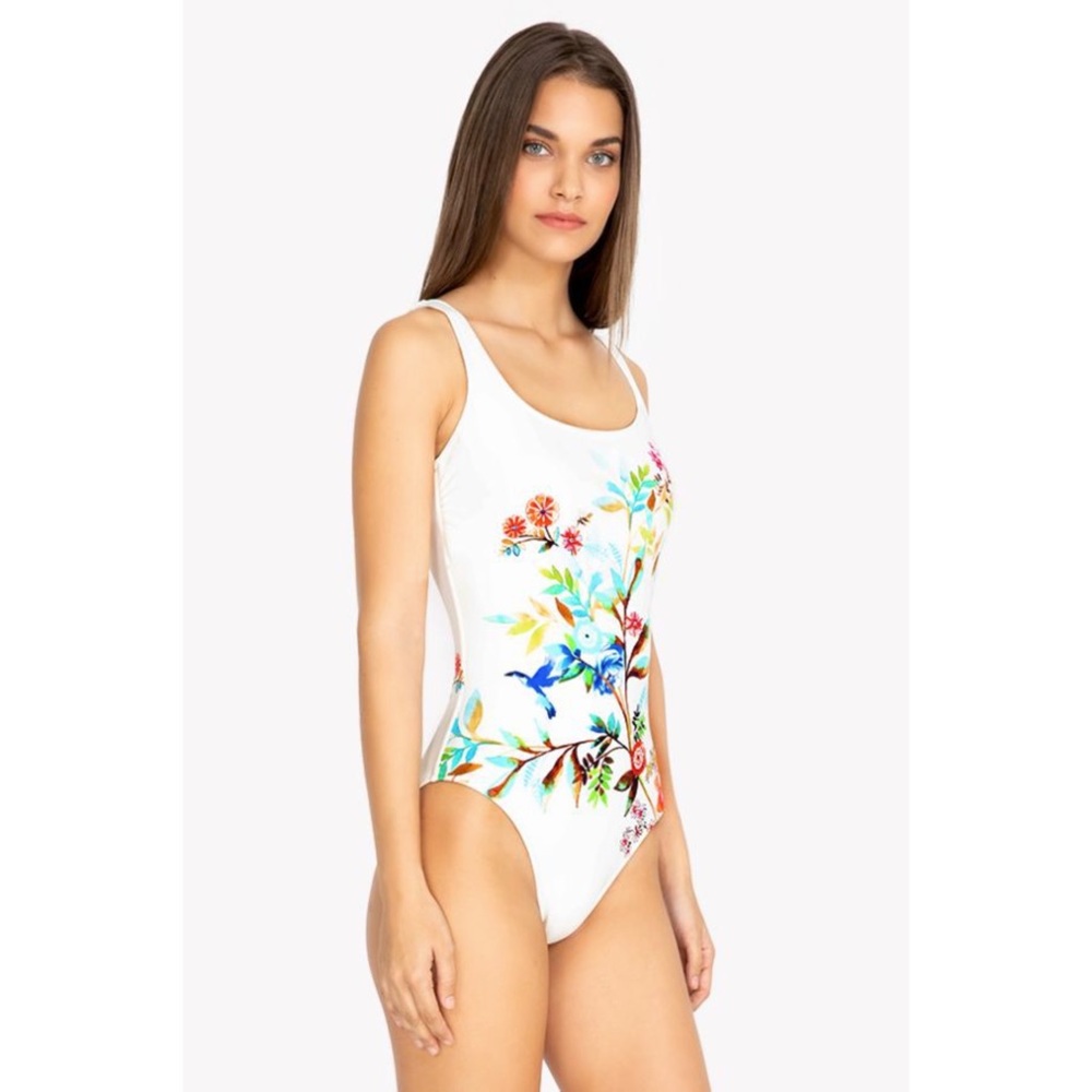 Johnny Was Lei Floral Tank Swim Suit - Size Medium